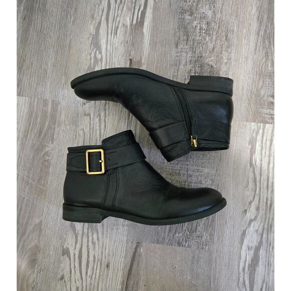 Franco Sarto Women's Leather Boots Size US8 EU38 Black Ankle Semi-Casual - Picture 1 of 12